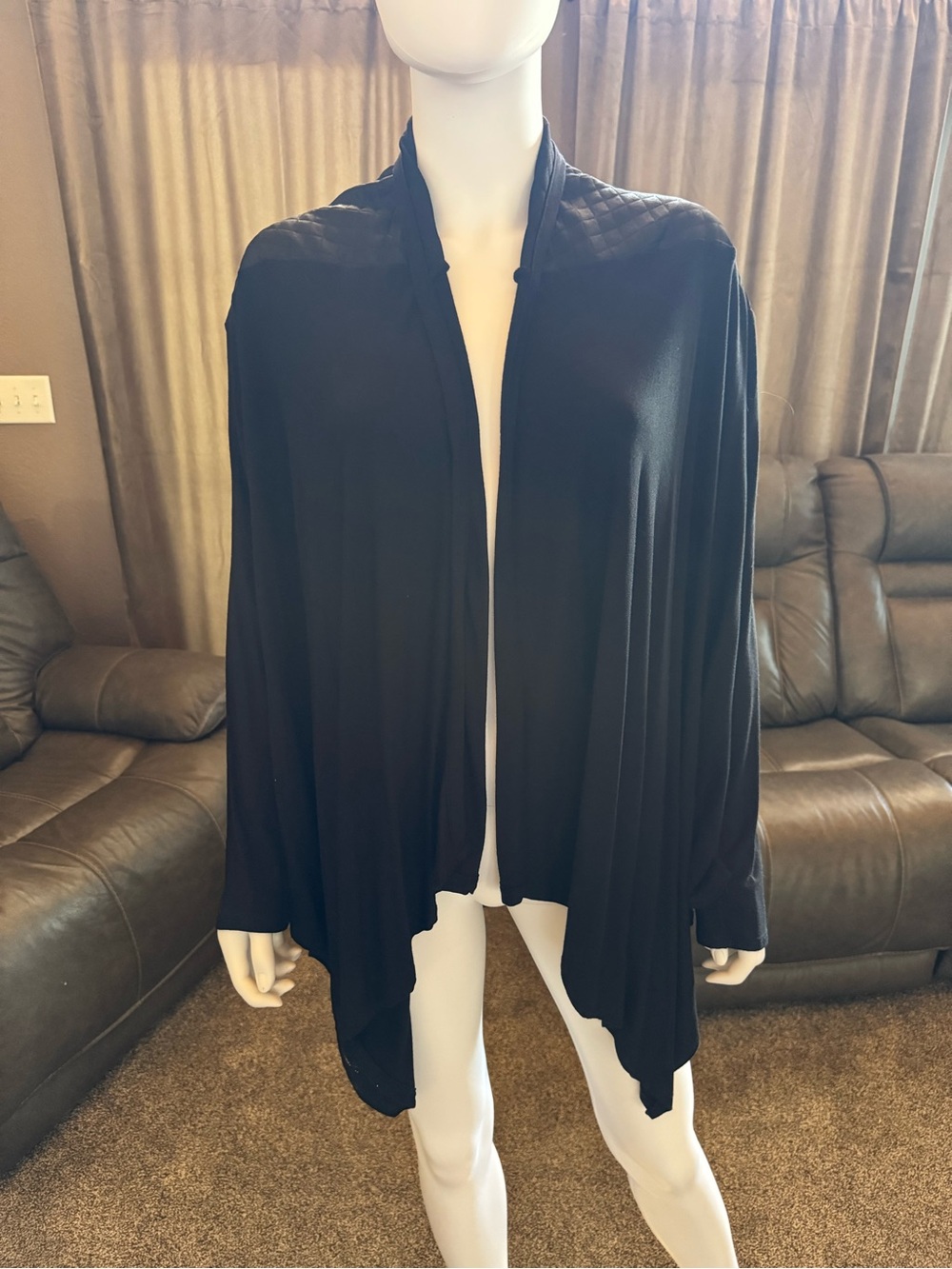 Harley-Davidson Black Draped Open-Front Cardigan
